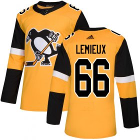 Wholesale Cheap Adidas Penguins #66 Mario Lemieux Gold Alternate Authentic Stitched Youth NHL Jersey