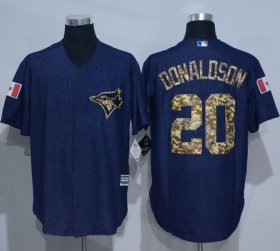 Wholesale Cheap Blue Jays #20 Josh Donaldson Denim Blue Salute to Service Stitched MLB Jersey
