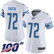 Wholesale Cheap Nike Lions #72 Halapoulivaati Vaitai White Women's Stitched NFL 100th Season Vapor Untouchable Limited Jersey
