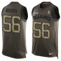 Wholesale Cheap Nike Seahawks #56 Jordyn Brooks Green Men's Stitched NFL Limited Salute To Service Tank Top Jersey