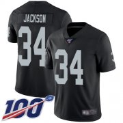 Wholesale Cheap Nike Raiders #34 Bo Jackson Black Team Color Men's Stitched NFL 100th Season Vapor Limited Jersey