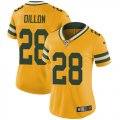 Wholesale Cheap Nike Packers #28 AJ Dillon Yellow Women's Stitched NFL Limited Rush Jersey
