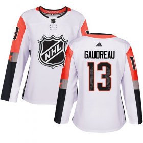 Wholesale Cheap Adidas Flames #13 Johnny Gaudreau White 2018 All-Star Pacific Division Authentic Women\'s Stitched NHL Jersey