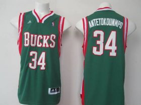 Wholesale Cheap Milwaukee Bucks #34 Giannis Antetokounmpo Revolution 30 Swingman Green Jersey