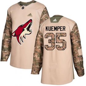 Wholesale Cheap Adidas Coyotes #35 Darcy Kuemper Camo Authentic 2017 Veterans Day Stitched NHL Jersey
