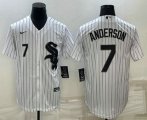 Cheap Men's Chicago White Sox #7 Tim Anderson White Cool Base Stitched Jersey