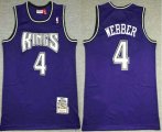 Wholesale Cheap Men's Sacramento Kings #4 Chris Webber Purple 1998-99 Hardwood Classics Soul Swingman Stitched NBA Throwback Jersey