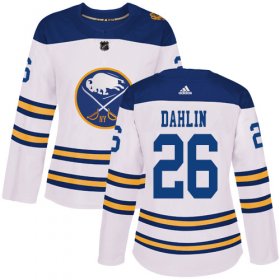 Wholesale Cheap Adidas Sabres #26 Rasmus Dahlin White Authentic 2018 Winter Classic Women\'s Stitched NHL Jersey