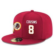 Wholesale Cheap Washington Redskins #8 Kirk Cousins Snapback Cap NFL Player Red with White Number Stitched Hat