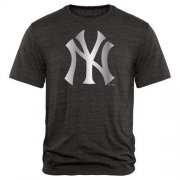 Wholesale Cheap New York Yankees Fanatics Apparel Platinum Collection Tri-Blend T-Shirt Black