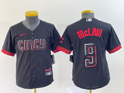 Wholesale Cheap Youth Cincinnati Reds #9 Matt McLain Black 2023 City Connect Cool Base Stitched Jersey