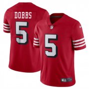 Cheap Men's San Francisco 49ers #5 Josh Dobbs New Red Vapor Untouchable Limited Football Stitched Jersey