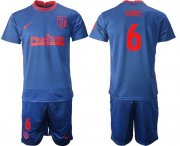 Wholesale Cheap Men 2020-2021 club Atletico Madrid away 6 blue Soccer Jerseys