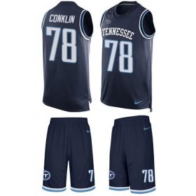 Wholesale Cheap Nike Titans #78 Jack Conklin Navy Blue Team Color Men\'s Stitched NFL Limited Tank Top Suit Jersey