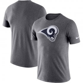 Wholesale Cheap Los Angeles Rams Nike Essential Logo Dri-FIT Cotton T-Shirt Heather Charcoal