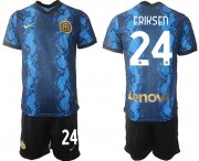 Wholesale Cheap Men 2021-2022 Club Inter Milan home blue 24 Nike Soccer Jersey