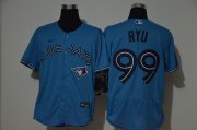 Wholesale Cheap Men's Toronto Blue Jays #99 Hyun-Jin Ryu Blue Stitched MLB Flex Base Nike Jersey