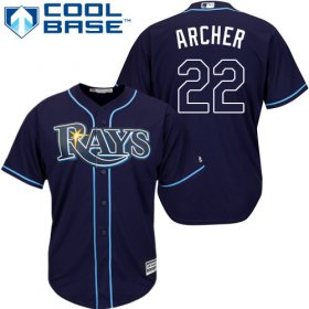 Wholesale Cheap Rays #22 Chris Archer Dark Blue Cool Base Stitched Youth MLB Jersey