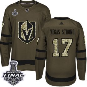Wholesale Cheap Adidas Golden Knights #17 Vegas Strong Green Salute to Service 2018 Stanley Cup Final Stitched NHL Jersey