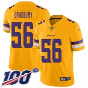 Wholesale Cheap Nike Vikings #56 Garrett Bradbury Gold Men's Stitched NFL Limited Inverted Legend 100th Season Jersey