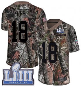 Wholesale Cheap Nike Rams #18 Cooper Kupp Camo Super Bowl LIII Bound Men\'s Stitched NFL Limited Rush Realtree Jersey