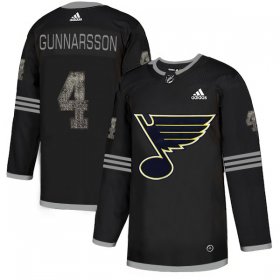 Wholesale Cheap Adidas Blues #4 Carl Gunnarsson Black Authentic Classic Stitched NHL Jersey
