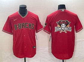 Men\'s Arizona Diamondbacks Red Team Big Logo Cool Base Stitched Baseball Jersey