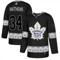 Wholesale Cheap Adidas Maple Leafs #34 Auston Matthews Black Authentic Team Logo Fashion Stitched NHL Jersey