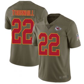 Wholesale Cheap Nike Chiefs #22 Juan Thornhill Olive Men\'s Stitched NFL Limited 2017 Salute to Service Jersey