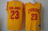 Wholesale Cheap Cleveland Cavaliers #23 King James 2015 Yellow Fashion Jersey