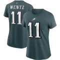 Wholesale Cheap Philadelphia Eagles #11 Carson Wentz Nike Women's Team Player Name & Number T-Shirt Midnight Green