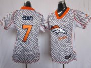 Wholesale Cheap Nike Broncos #7 John Elway Zebra Women's Stitched NFL Elite Jersey