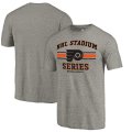 Wholesale Cheap Men's Philadelphia Flyers Gray 2019 Stadium Series Vintage Tri-Blend T-Shirt