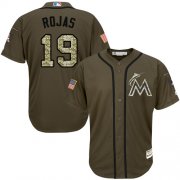 Wholesale Cheap marlins #19 Miguel Rojas Green Salute to Service Stitched MLB Jersey
