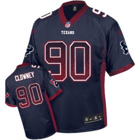 Wholesale Cheap Nike Texans #90 Jadeveon Clowney Navy Blue Team Color Men\'s Stitched NFL Elite Drift Fashion Jersey