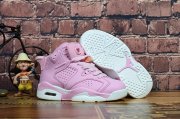 Wholesale Cheap Kids Air Jordan 6 Retro Shoes Pink/White