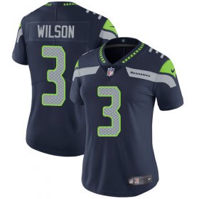 Wholesale Cheap Nike Seahawks #3 Russell Wilson Steel Blue Team Color Women\'s Stitched NFL Vapor Untouchable Limited Jersey