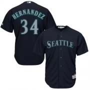 Wholesale Cheap Mariners #34 Felix Hernandez Navy Blue Cool Base Stitched Youth MLB Jersey