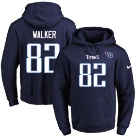 Wholesale Cheap Nike Titans #82 Delanie Walker Navy Blue Name & Number Pullover NFL Hoodie