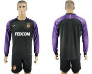 Wholesale Cheap Monaco Blank Black Goalkeeper Long Sleeves Soccer Club Jersey