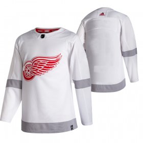 Wholesale Cheap Detroit Red Wings Blank White Men\'s Adidas 2020-21 Reverse Retro Alternate NHL Jersey