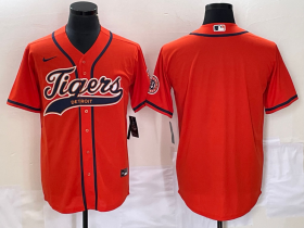 Wholesale Cheap Men\'s Detroit Tigers Blank Orange Cool Base Stitched Baseball Jersey
