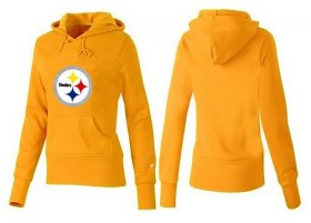 Wholesale Cheap Women\'s Pittsburgh Steelers Logo Pullover Hoodie Yellow