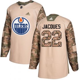 Wholesale Cheap Adidas Oilers #22 Jean-Francois Jacques Camo Authentic 2017 Veterans Day Stitched NHL Jersey
