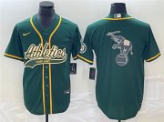 Wholesale Cheap Men's Oakland Athletics Green Team Big Logo Cool Base Stitched Baseball Jersey 001
