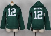 Wholesale Cheap Nike Packers #12 Aaron Rodgers Green Youth Pullover NFL Hoodie