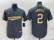 Wholesale Men's Minnesota Twins #2 Luis Arraez Charcoal 2022 All-Star Cool Base Stitched Baseball Jersey