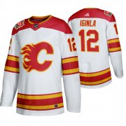 Wholesale Cheap Calgary Flames #12 Jarome Iginla Men's 2019-20 Heritage Classic Authentic White Stitched NHL Jersey