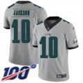 Wholesale Cheap Nike Eagles #10 DeSean Jackson Silver Men's Stitched NFL Limited Inverted Legend 100th Season Jersey