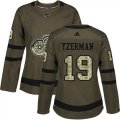 Wholesale Cheap Adidas Red Wings #19 Steve Yzerman Green Salute to Service Women's Stitched NHL Jersey